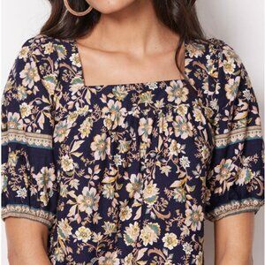 NWT Roan + Ryan Soren Square Neck Floral Top